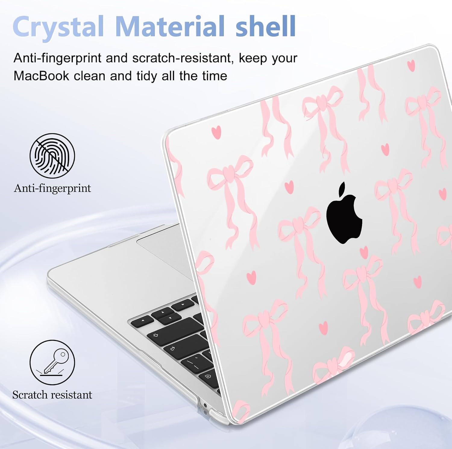 Case for MacBook Air 15 Inch 2025 2024 2023 Release M4 A3241 M3 A3114 M2 A2941, Hard Shell with Screen Protector & Keyboard Cover, Compatible with Touch ID, Bow - Image 6
