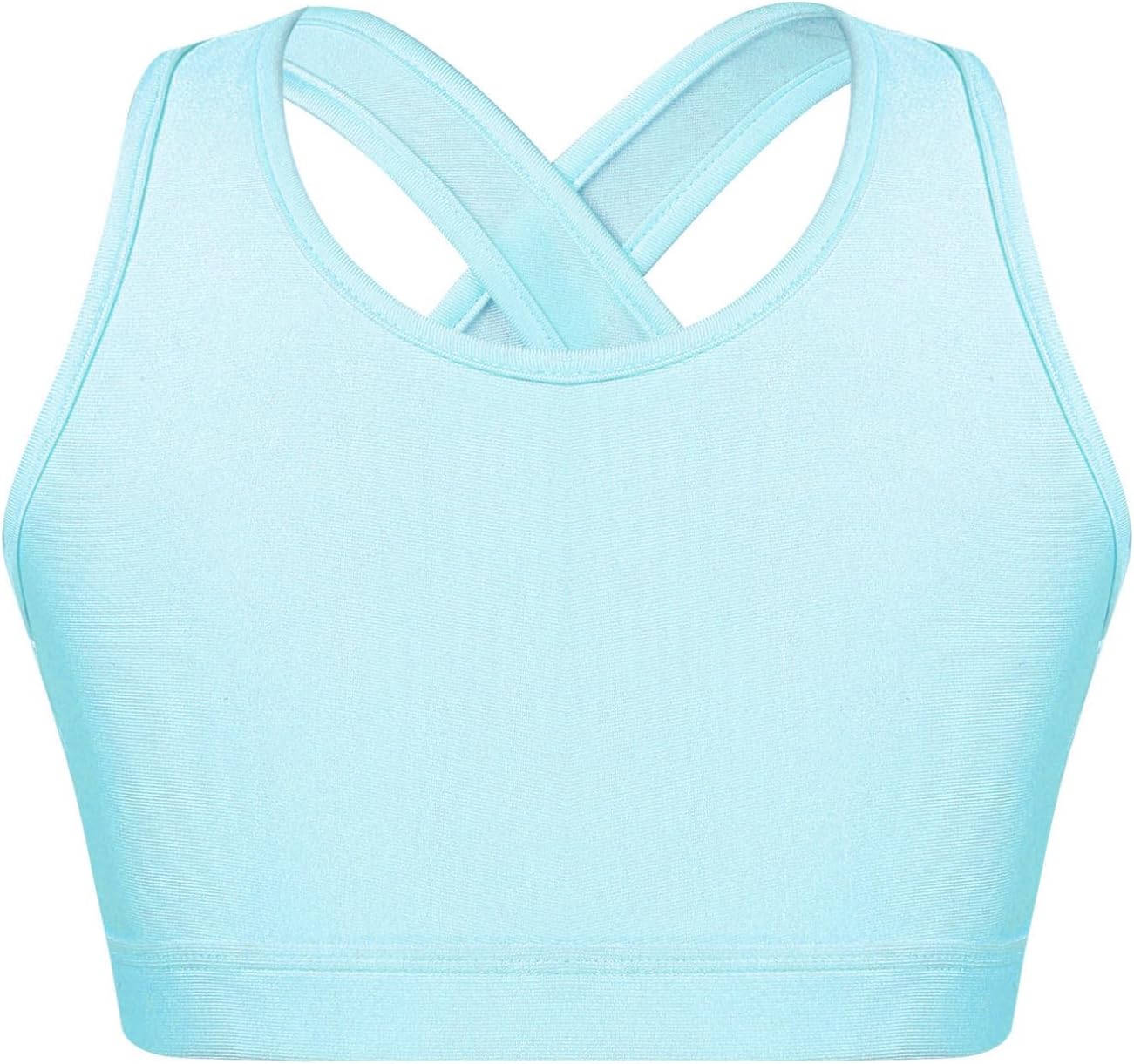 easyforever Girl Dance Clothing Set Cross Back Sleeveless Tank Top And Sweatpants Workout Jogger Tracksuit Hip Hop Dancewear Light Blue 16 Years