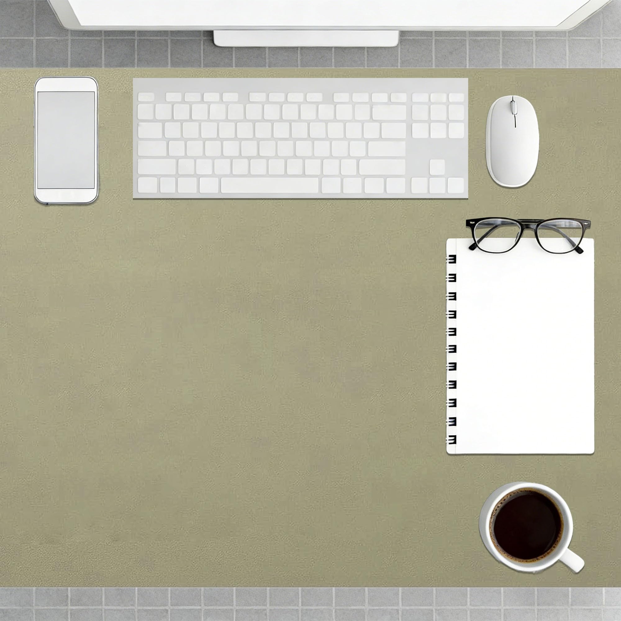 Office Desk Mat 60 x 74 cm Waterproof Non Slip Leather Desk Protector Cover Wipeable for Office Home Decor, Green
