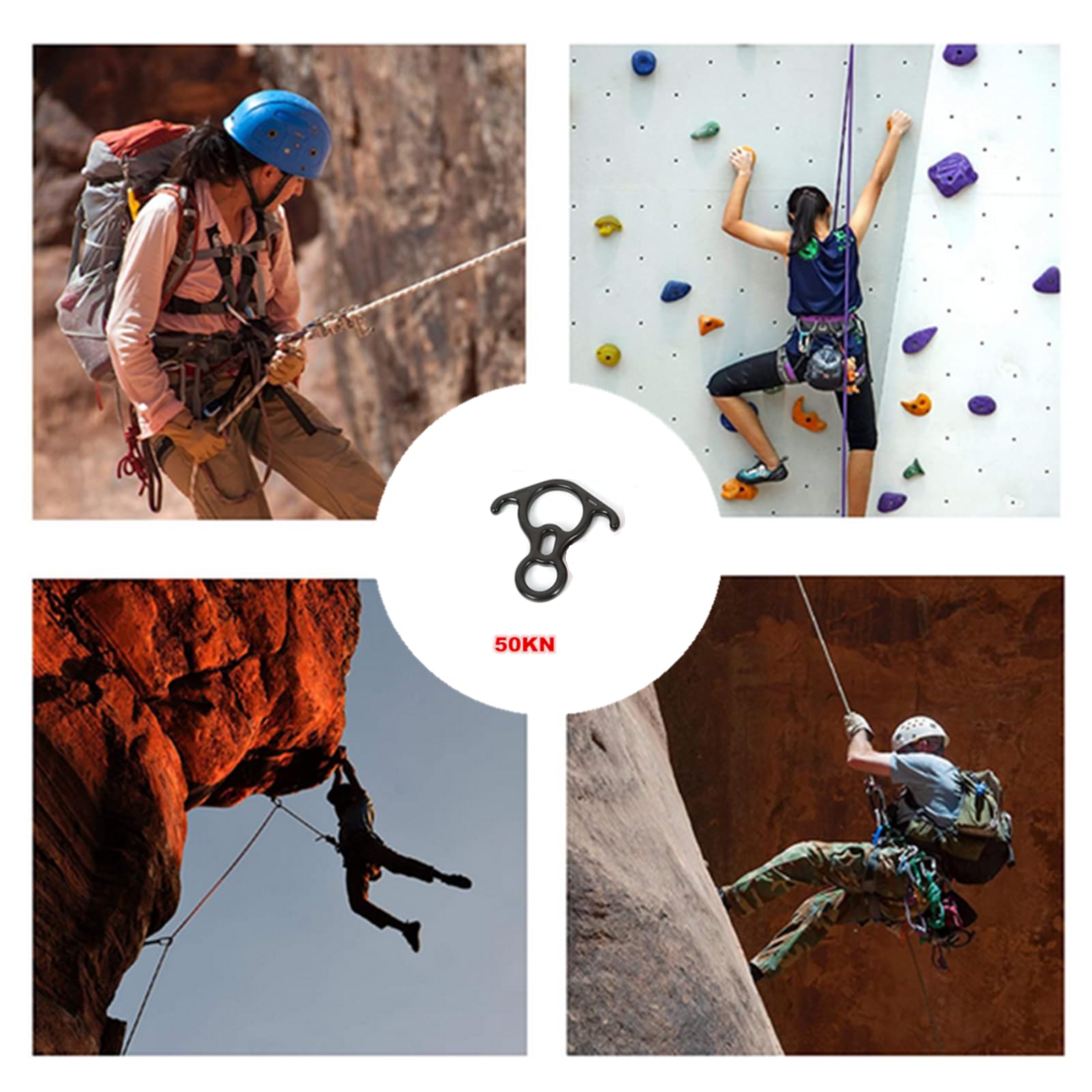 8 Descender Large Bent-Ear Belaying and Rappelling Gear Belay mbing Descender