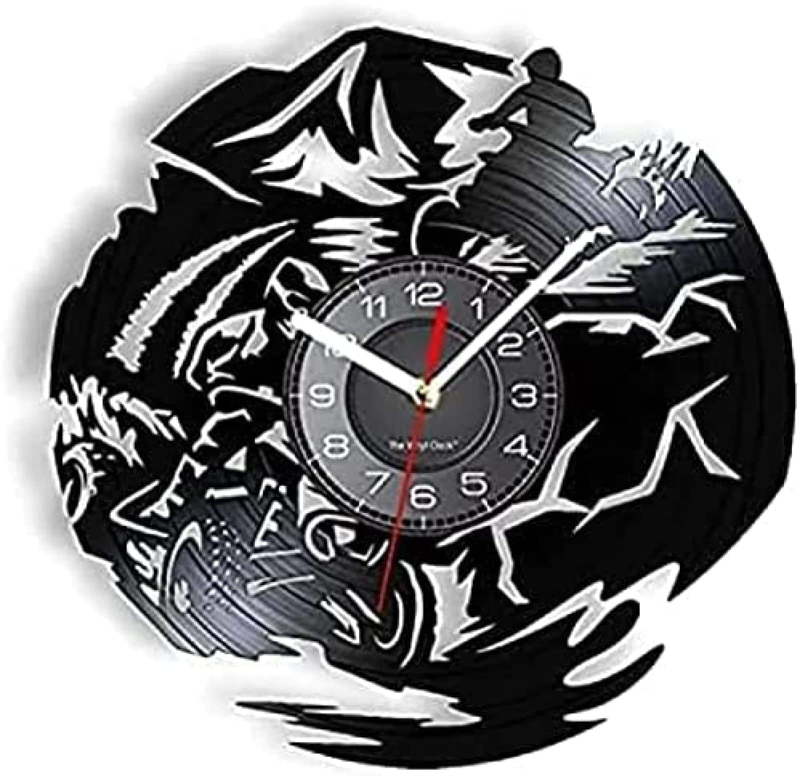 Horloge murale vinyle quad moto 30 cm pour deco chambre garcon