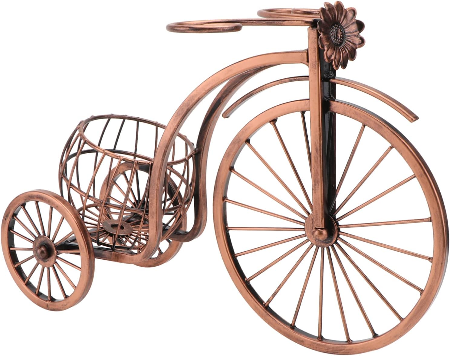 Cabilock Vintage Tricycle Wine Rack Ornament Decorative Tabletop Storage for Wine Beer Bottles Retro Home Decor