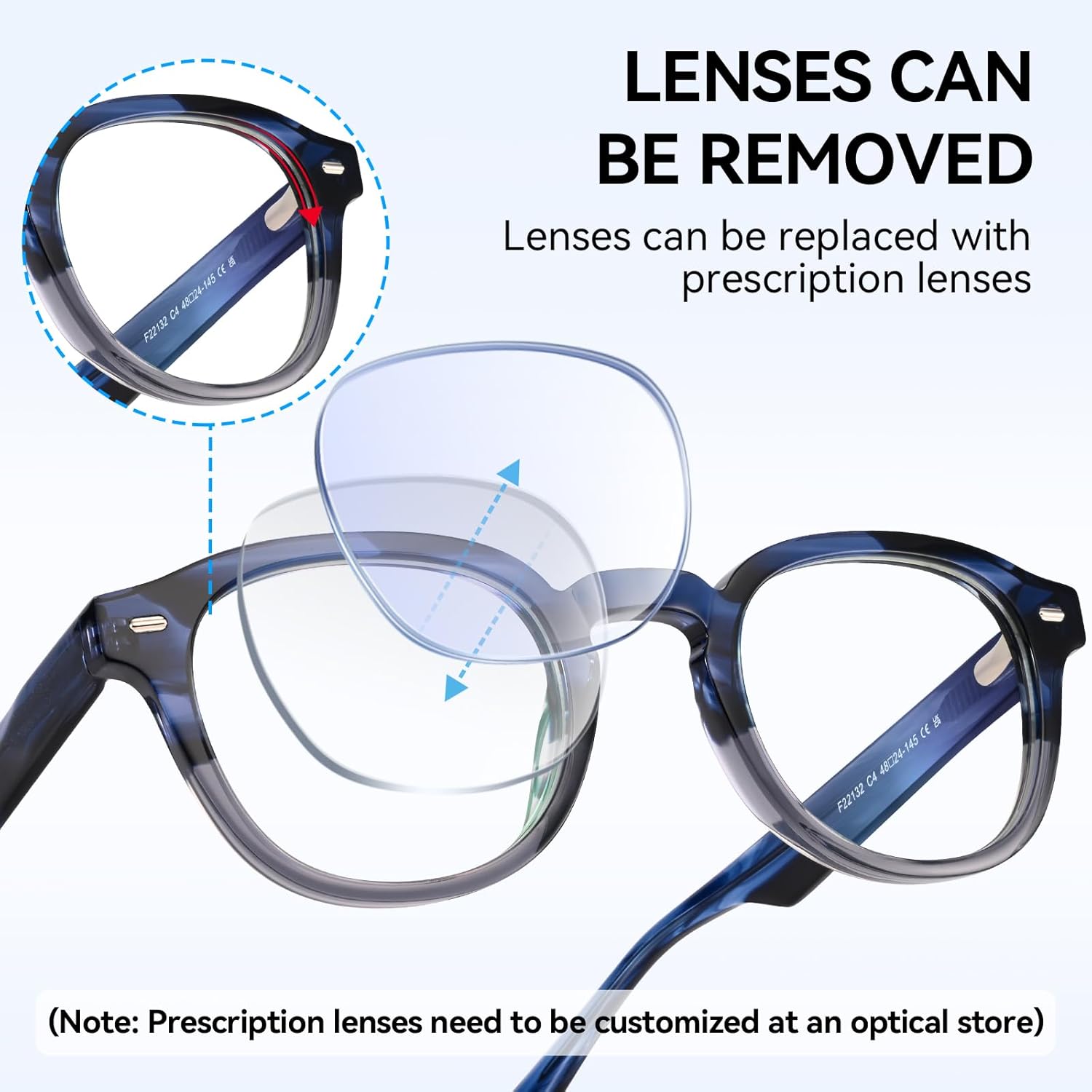 Dollger Blue Light Blocking Glasses For Woman Men Thick Frame Round Non-Prescription, pertain Computer Gaming，TV，Work - Image 4