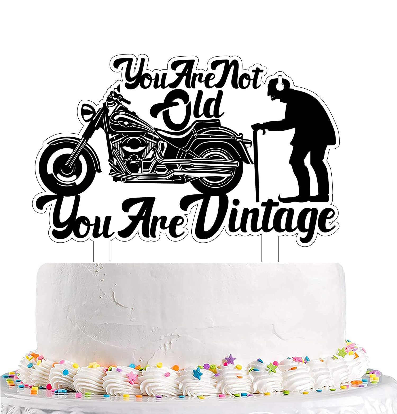 Vintage Cake Topper Old Fart Cake Topper Humor Old Man Old Woman Cake Topper for Birthday/Retirement Party Decorations Supplies Old Age Party Cake