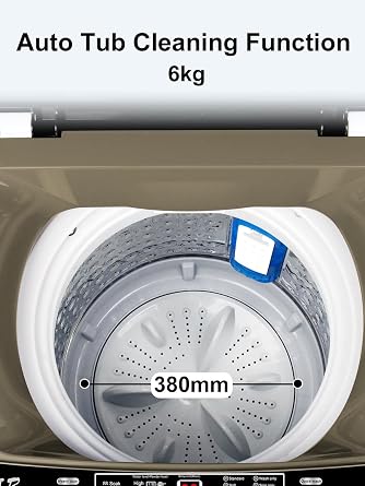 KRIB BLING Full-Automatic Washing Machine with Drain Pump, 17.7 lbs Compact Washer, 10 Wash Program & 8 Water Level, Ideal for Apartment, Dorm, RV, Gold (KB02-GOLD6)