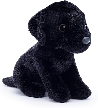 Zappi Co Palm Pups Black Labrador Dog Plush Toy 15cm - Black Lab - Soft, Cuddly, 100% Recycled - Faithful Canine Companion