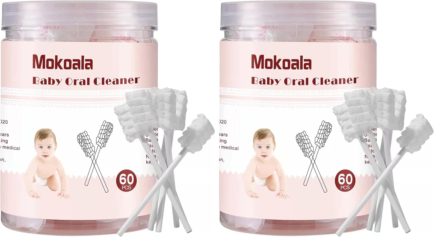 60Pcs Baby Tongue Cleaner, Baby Toothbrush