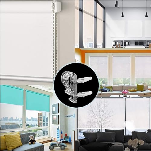 Miniatura 5 de Gocelyn - Ganchos transparentes para cortina con tornillos, cadena de seguridad transparente y ganchos de fijación para persianas verticales romanas