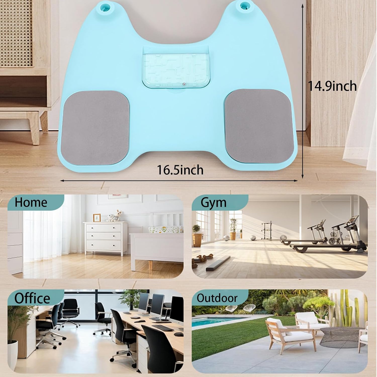 Balance Board for Core Workout, Portable Pure Plank Support with 4 Caster Wheels, Quick Assembly, Convertible into Abdominal Board, Home Fitness Equipment for Full Body Workout