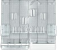 Vista 5 de Azar Displays 900944-BLK El kit organizador de pared multiusos de 24 piezas con dos paneles y surtido de accesorios: ganchos, compartimento divisor