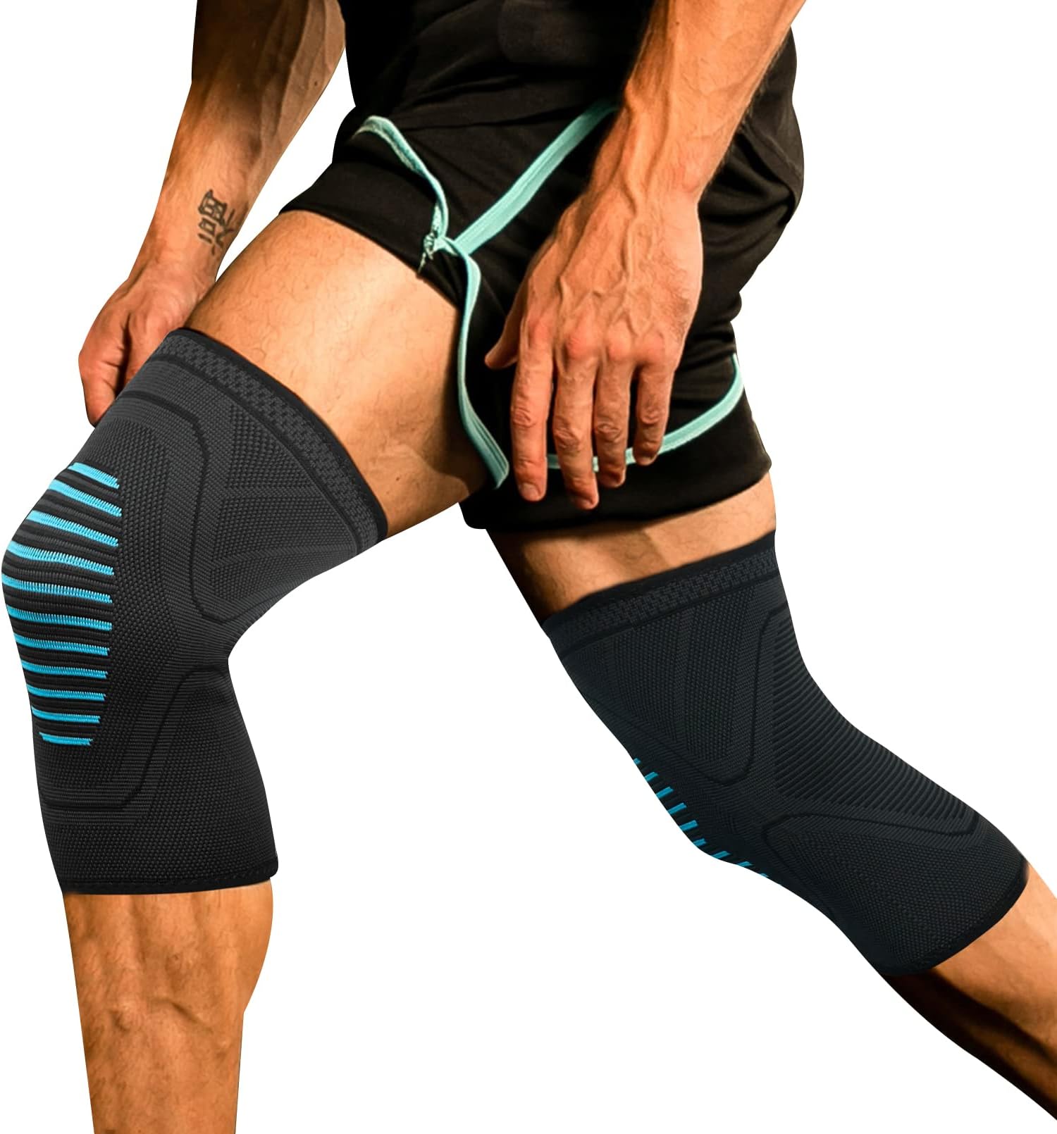 Luwint 2 Pack Knee Braces, Knee Compression Sleeves for Knee Pain, Arthritis, Knee Support for Men & Women, Knee Sleeves for Running, Gym, Workout (Small)