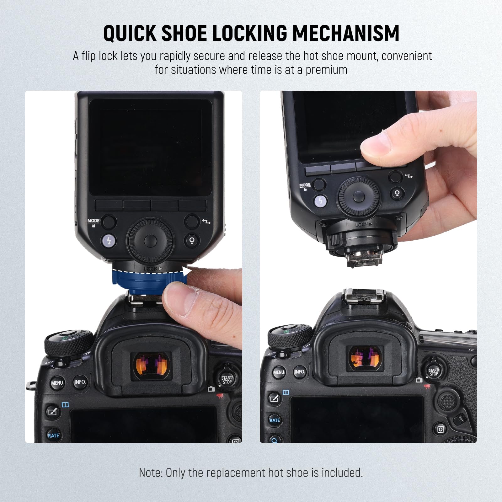 NEEWER Z2-S Hot Shoe Ricambio, per Flash Testa Rotonda Z2-S/Z2Pro-S/Z2II-S Compatibile con Sony, Parte Riparazione dell'Adattatore Hot Shoe Speedlite con Interfaccia di Contatto in Metallo Migliorata