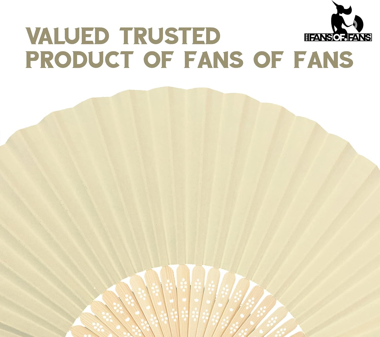 Paper Handheld Folding Fan with a Tassel and Grade A Bamboo Ribs for Women Girls Summer Party Favor Birthday Wedding Gift (Ivory) image 4