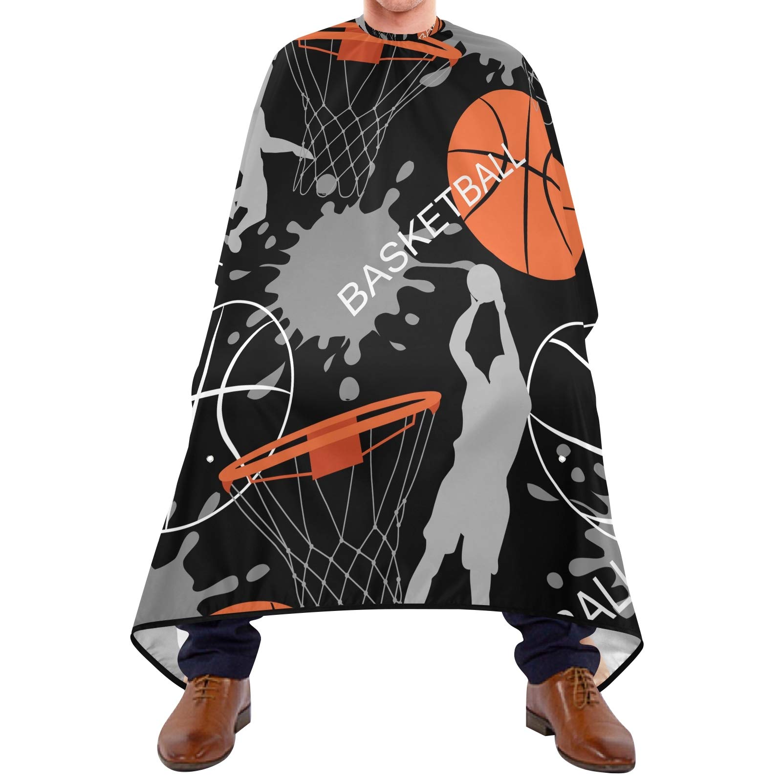 501 Capa De Peluquería Profesional 140x168cm, Patrón De Baloncesto Bata Para Barberías Personalizada Capa De Barbero Profesional, Para Cortes Y Teñidos, Peinados