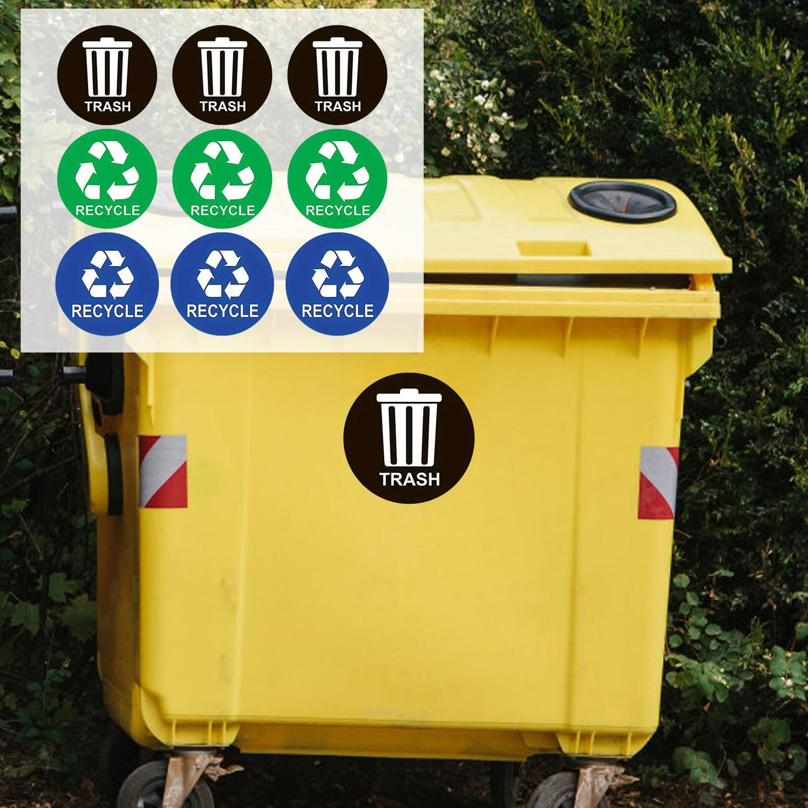 KESOTO 3x9x Adesivi per Il Riciclo per Del Cestino Dei Rifiuti 5 Pollici Gestione Dei Rifiuti Organizza Riciclo Adesivi per Il Cestino Dei Rifiuti, 5 pezzi