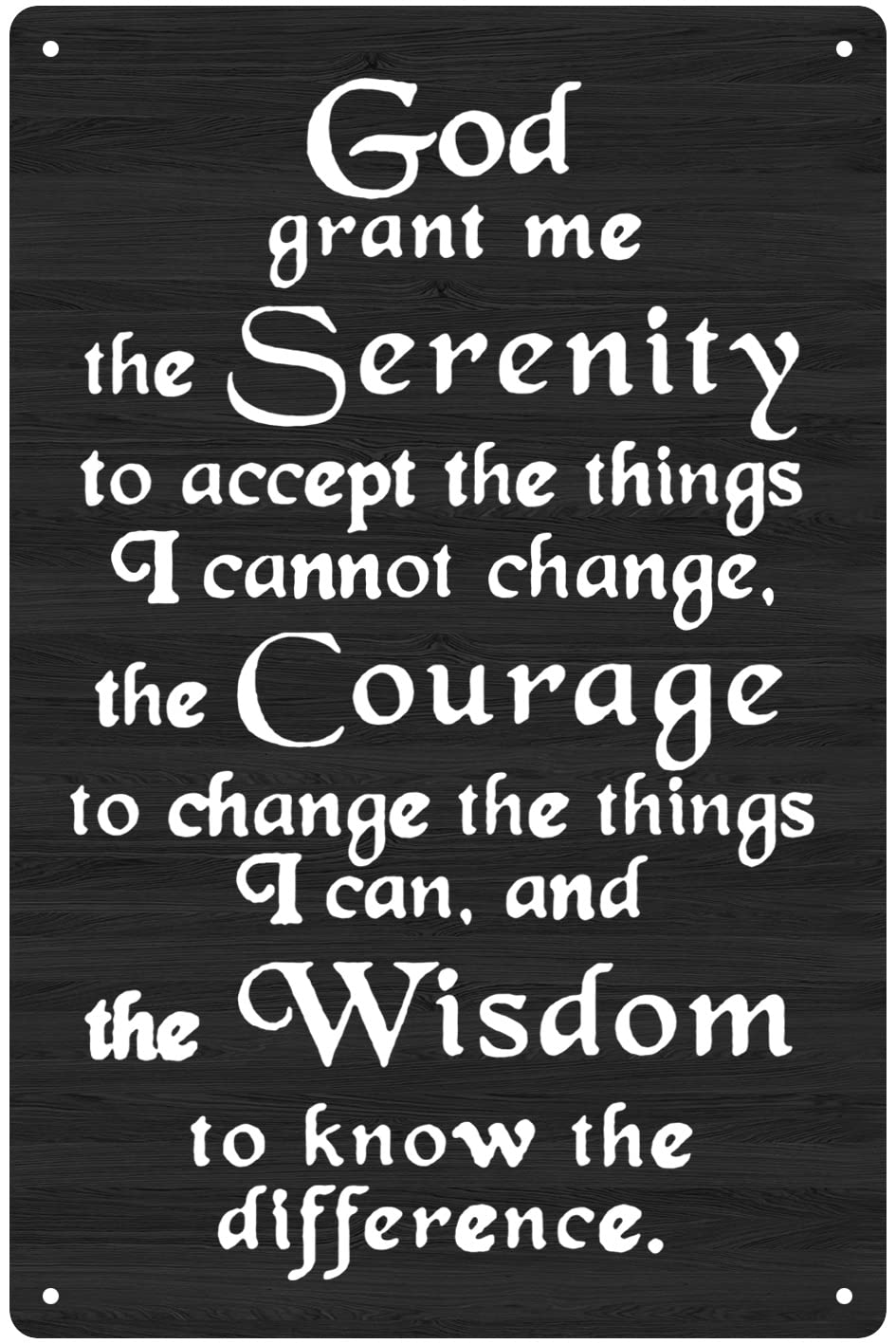 god grant me the serenity tin sign Vintage metal signs Christian Wall Art Serenity Prayer sign 8x12 inches