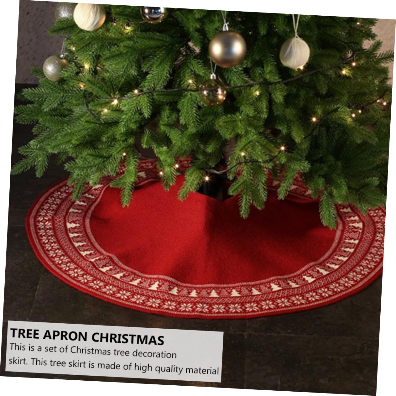 PRETYZOOM 5 STK Gestrickter Weihnachtsbaumrock Weihnachtsdekorationen Christbaumschmuck weihnachtsbaumschürze Christbaum Teppich Weihnachtsszenendekoration Baumbodenabdeckung rot