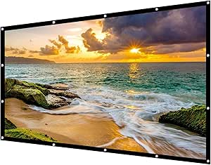 Amazon.com: 100 Inch Hangable Projector Screen Movie Screen with Hooks ...
