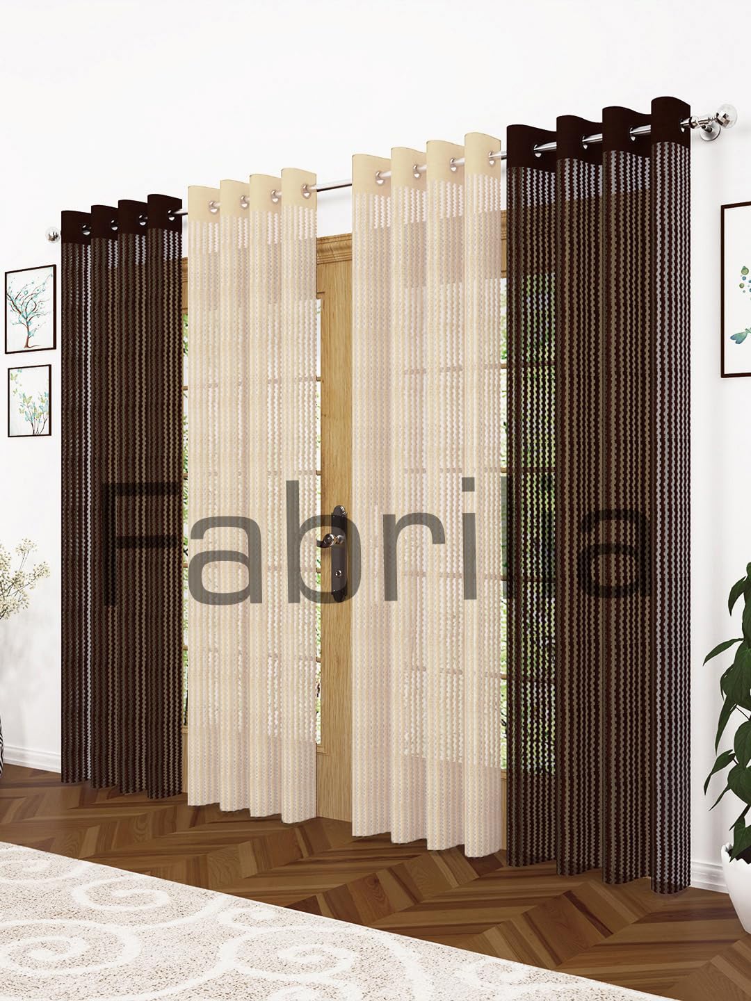 See full amazon price history chart for Fabrilia Sheer Tissue Semi Transparent Polyester Net Eyelet Window Curtains (Set of 4, 5 Feet, Cream and Coffee) Fabrilia Sheer Tissue Semi Transparent Polyester Net Eyelet Window Curtains (Set of 4, 5 Feet, Cream and Coffee) (B0CG3V25VP) Amazon Price History, Amazon Price Tracker