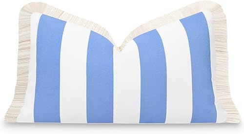 Miniatura 7 de Hofdeco Premium Funda de almohada otoñal para patio interior y exterior, 20 x 20 pulgadas, repelente al agua para patio trasero, sofá, flecos de