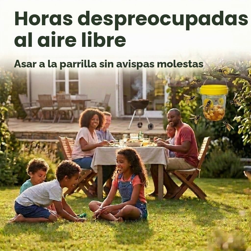 Set de 3 trampas para avispas para exteriores – trampa para avispas para jardín y balcón – trampa viva reutilizable sin productos químicos – trampa para insectos contra avispas – repelente de avispas