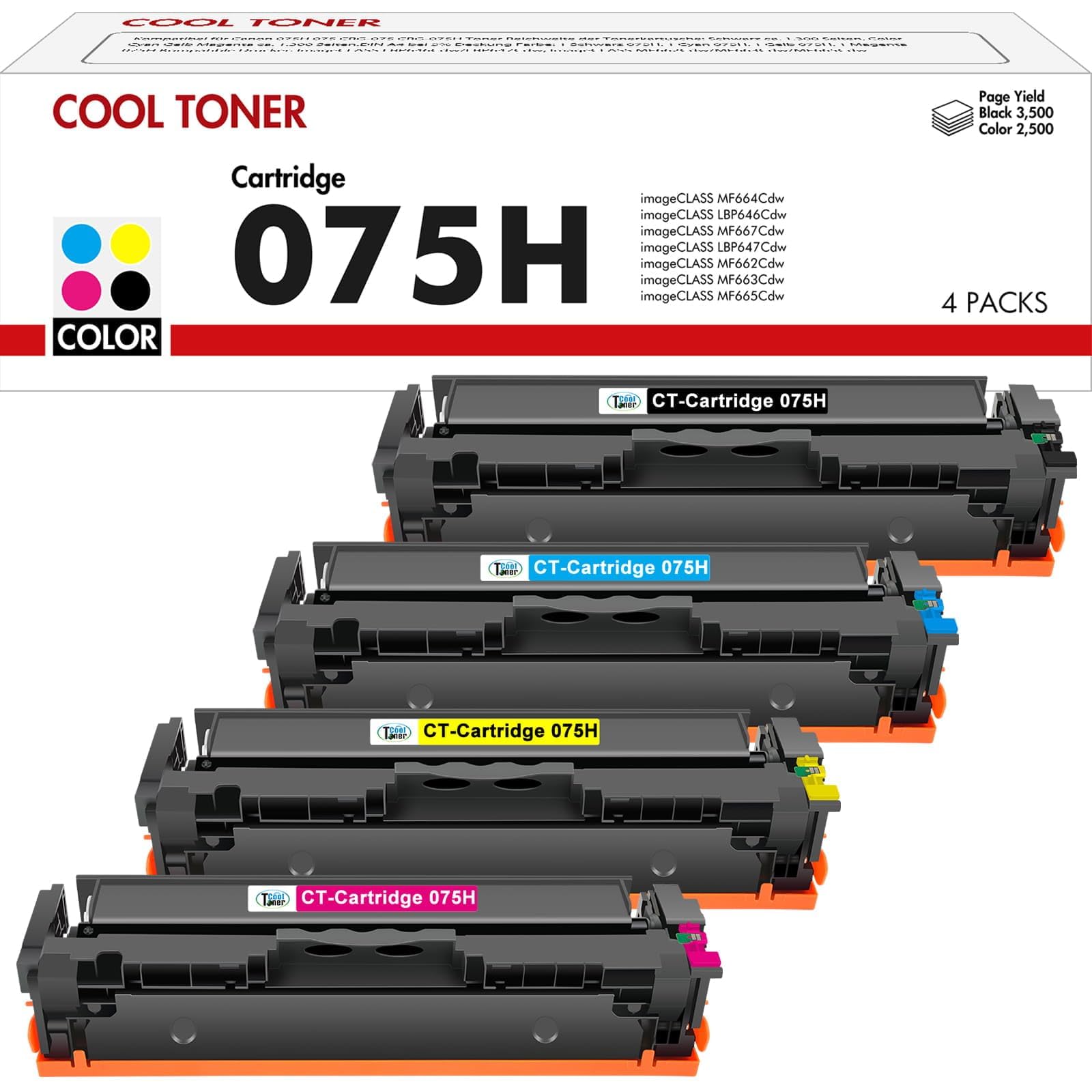 075H 075 Toner Compatibile per Canon I-sensys MF664Cdw MF667Cdw