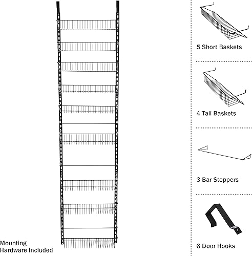 Miniatura 6 de Home-Complete - Organizador de despensa sobre la puerta, organizador de 9 niveles para almacenamiento de baño, armario o cocina, organizadores y