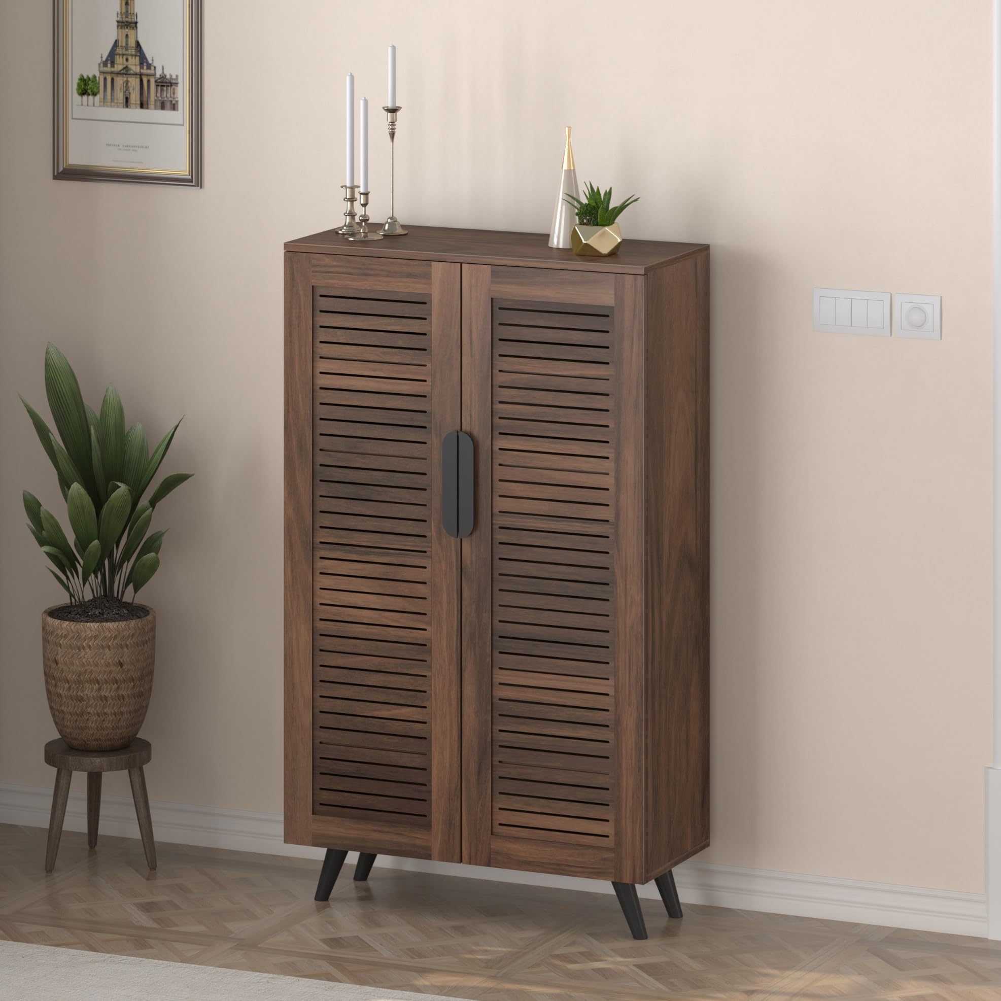 See full amazon price history chart for BLUEWUD Carlem Tall Design Engineered Wood Single Tone 2 Doors Shoe Rack Cabinet Slipper Footwear Stand Organizer with 6 Closed Shelves can Store Up to 24 Pairs for Home (Brown Maple) BLUEWUD Carlem Tall Design Engineered Wood Single Tone 2 Doors Shoe Rack Cabinet Slipper Footwear Stand Organizer with 6 Closed Shelves can Store Up to 24 Pairs for Home (Brown Maple) (B0DG9834LM) Amazon Price History, Amazon Price Tracker