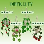 SGIBYN Crochet Kit pour débutants avec vidéo - 4 Pcs Ensemble d'artisanat d'usine de suspension de Pcs , Tutoriels vidéo étape par étape, Kit d'installation de suspension pour adultes, Kits de tricot, Apprendre à Crocheter ensemble