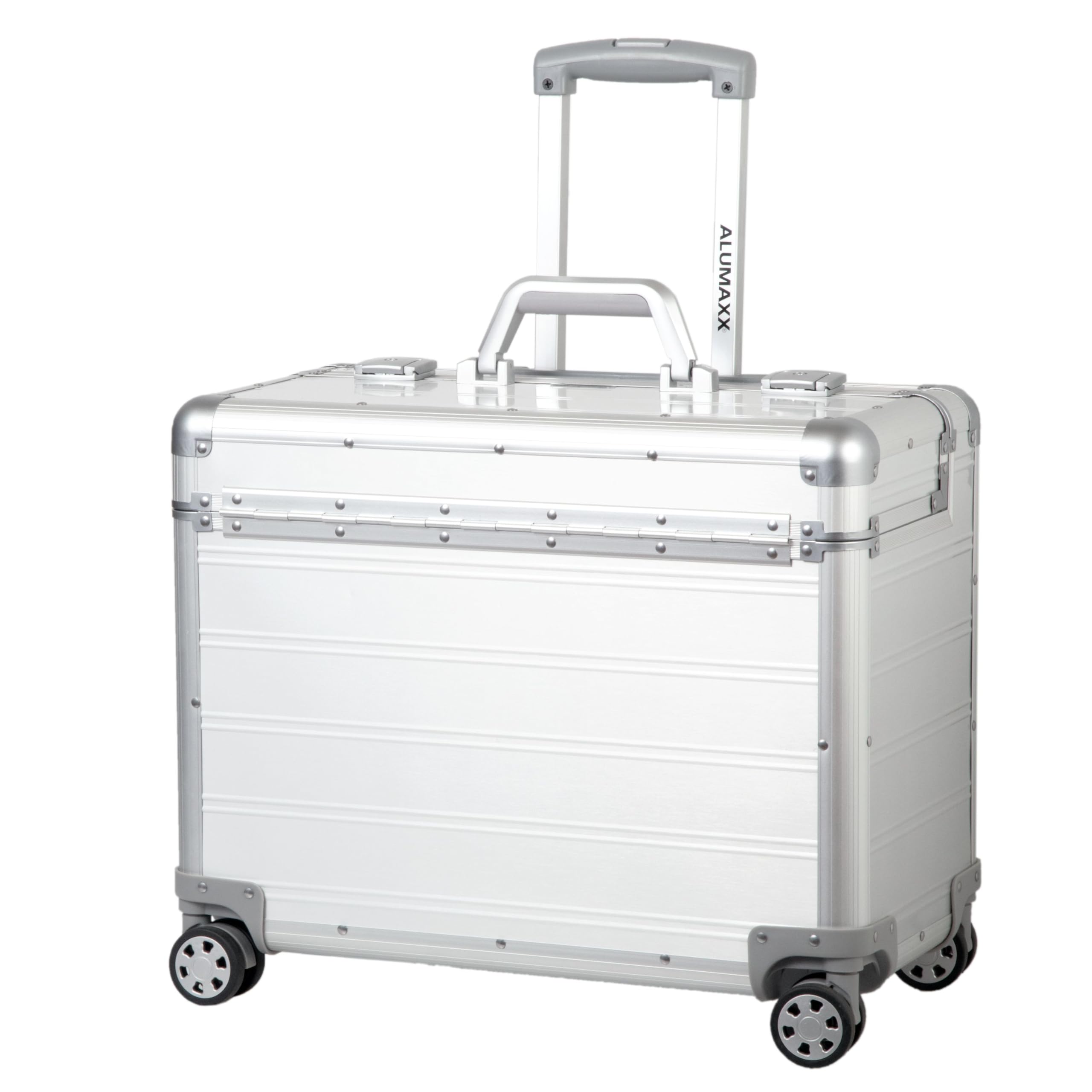 ALUMAXX Pandora Pilotenkoffer aus Aluminium – Silber Matt, ca. 36 x 47 x 25 cm, 36 L