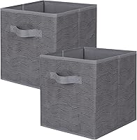 Vista 49 de ShellKingdom Contenedores de almacenamiento, cubos de almacenamiento plegables de tela y cajón organizador de almacenamiento de tela para armario