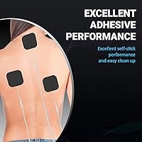 Vista 5 de Almohadillas TENS Unit de electrodos de carbono Soft-touch – Almohadillas de repuesto sin látex parches de electrodos con alto rendimiento