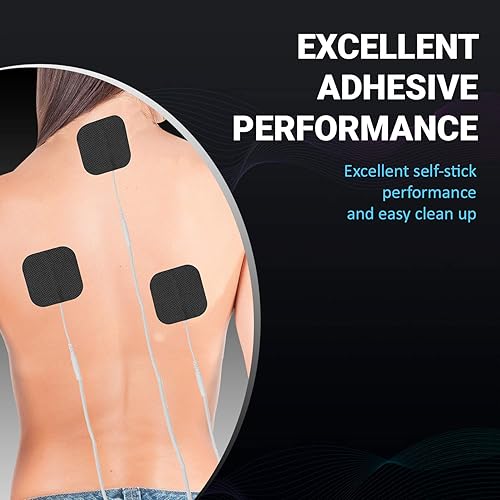 Miniatura 5 de Almohadillas TENS Unit de electrodos de carbono Soft-touch – Almohadillas de repuesto sin látex parches de electrodos con alto rendimiento de