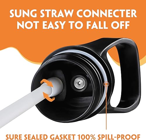 Miniatura 6 de Tapa de popote de repuesto para botellas Hydro Flask de boca estándar y Simple Modern Ascent de 12 a 64 onzas. Tapa de sorbo de diseño nuevo y