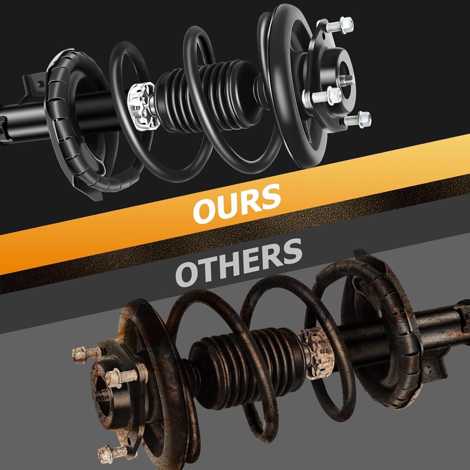 ASAPE 2PCS Front Complete Struts Assembly w/Coil Spring Fit for 2008 2009 2010 2011 for Mitsubishi Lancer Shock Absorber Replace OE 172355 1331665R