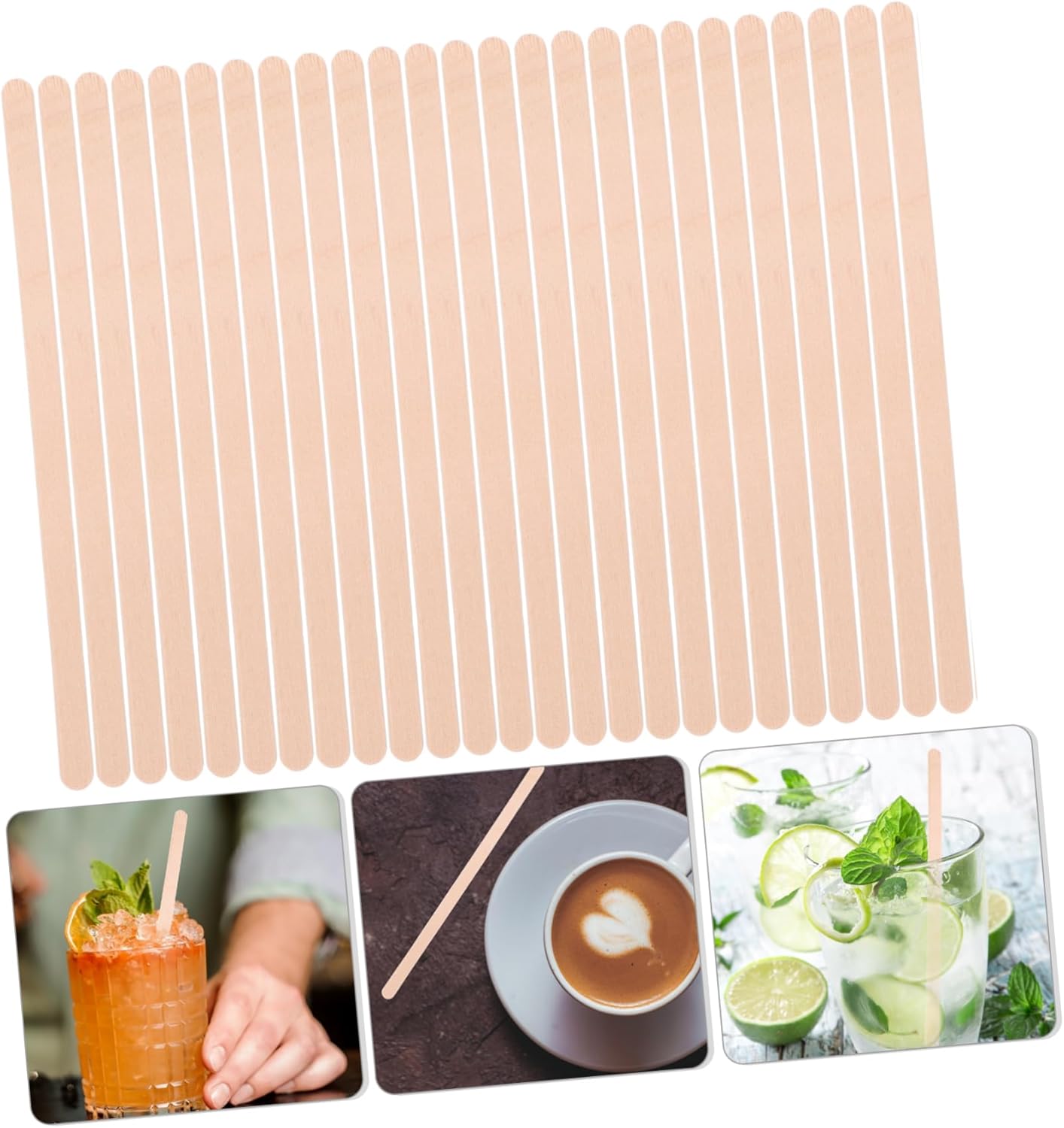 500 pcs Wooden Stirrer Sticks Smooth Surface Wood Coffee Stirring Tools for Mixing Drinks Cocktails and Beverages Safe Practical for Various Occasions