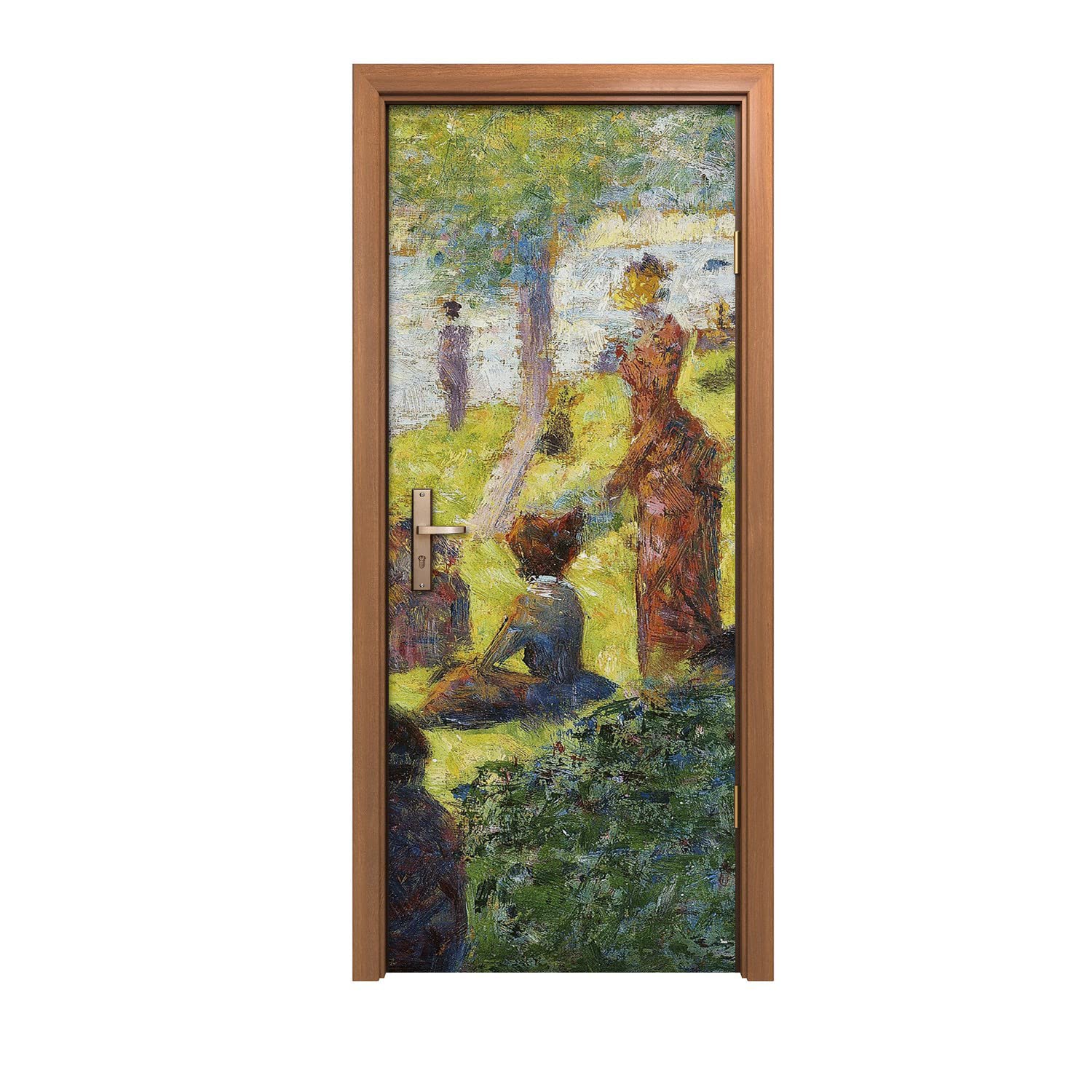 Autocollant de porte pour masquer les imperfections décoration murale Seurat 90x200cm
