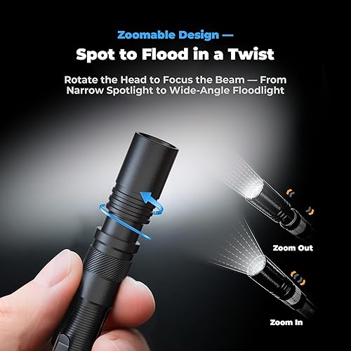 Miniatura 4 de Linterna Recargable Tipo Bolígrafo, Linternas de Bolsillo con Zoom de 800LM con Clip Modos Duales Linterna LED Tipo Bolígrafo Recargable Impermeable