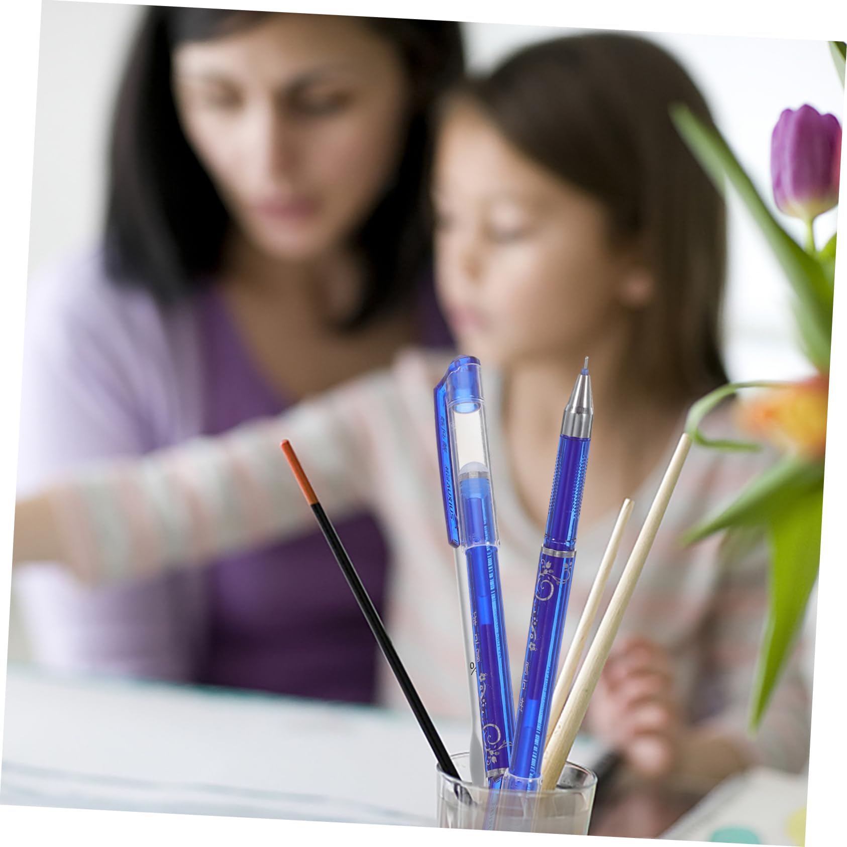 Lurrose 36 Pièces stylo effaçable stylos à bille noir s gel noirs de prise de notes effaçables erasable pen bleu chinois pour écrire 0,5 encrer Blue