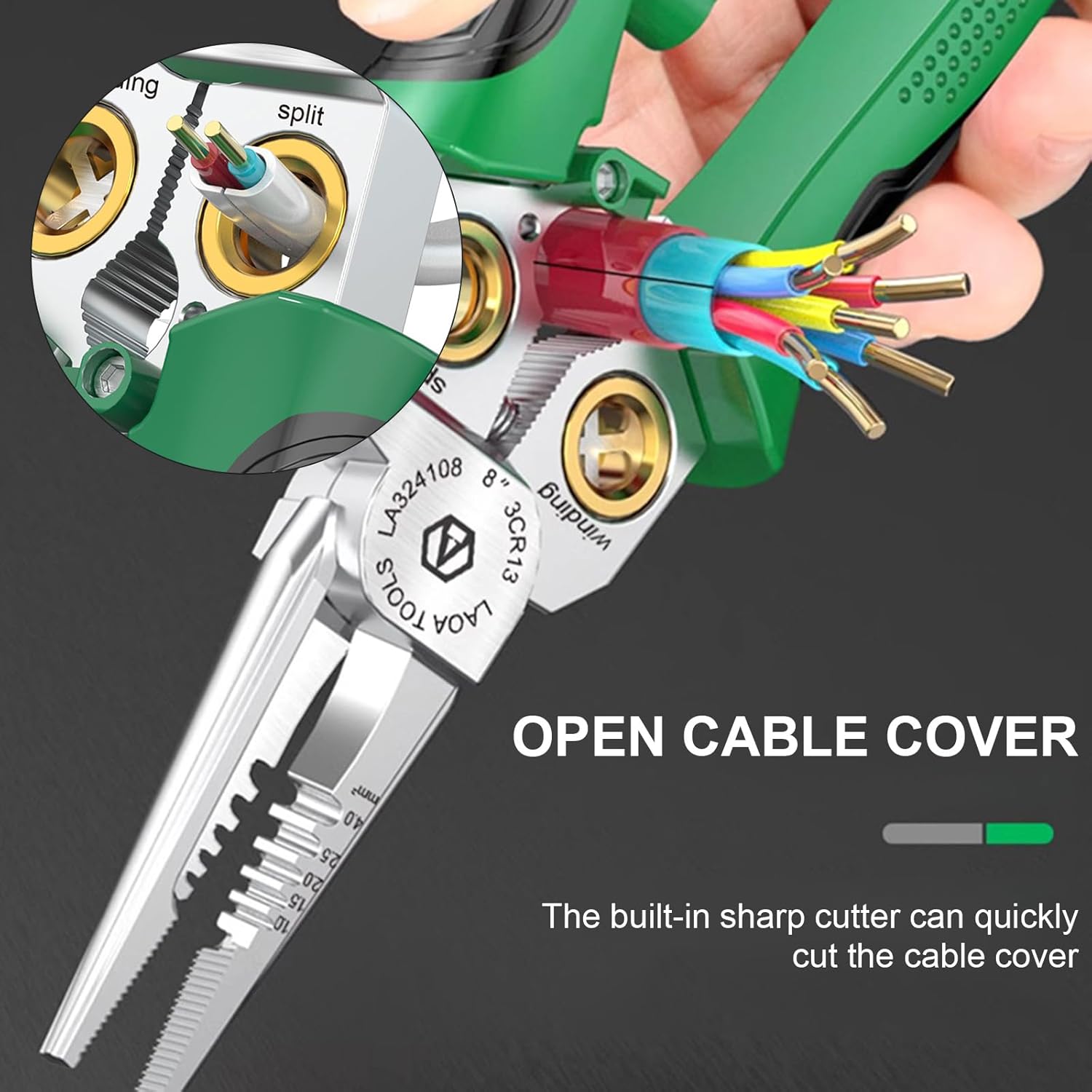 Stainless Steel Wire Strippers with Voltages Multifunctional Cable Scissors for Electricians and DIYer Enthusiasts Wire Cutting