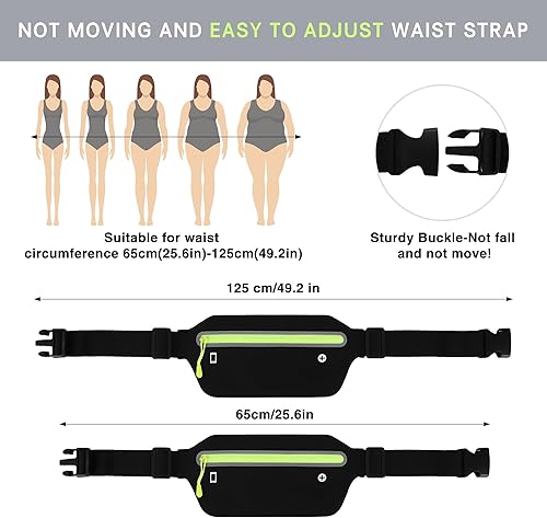 Miniatura 3 de Cinturón de correr delgado y ligero para teléfono con tira reflectante, riñonera para correr a prueba de sudor con conector para auriculares, bolsa