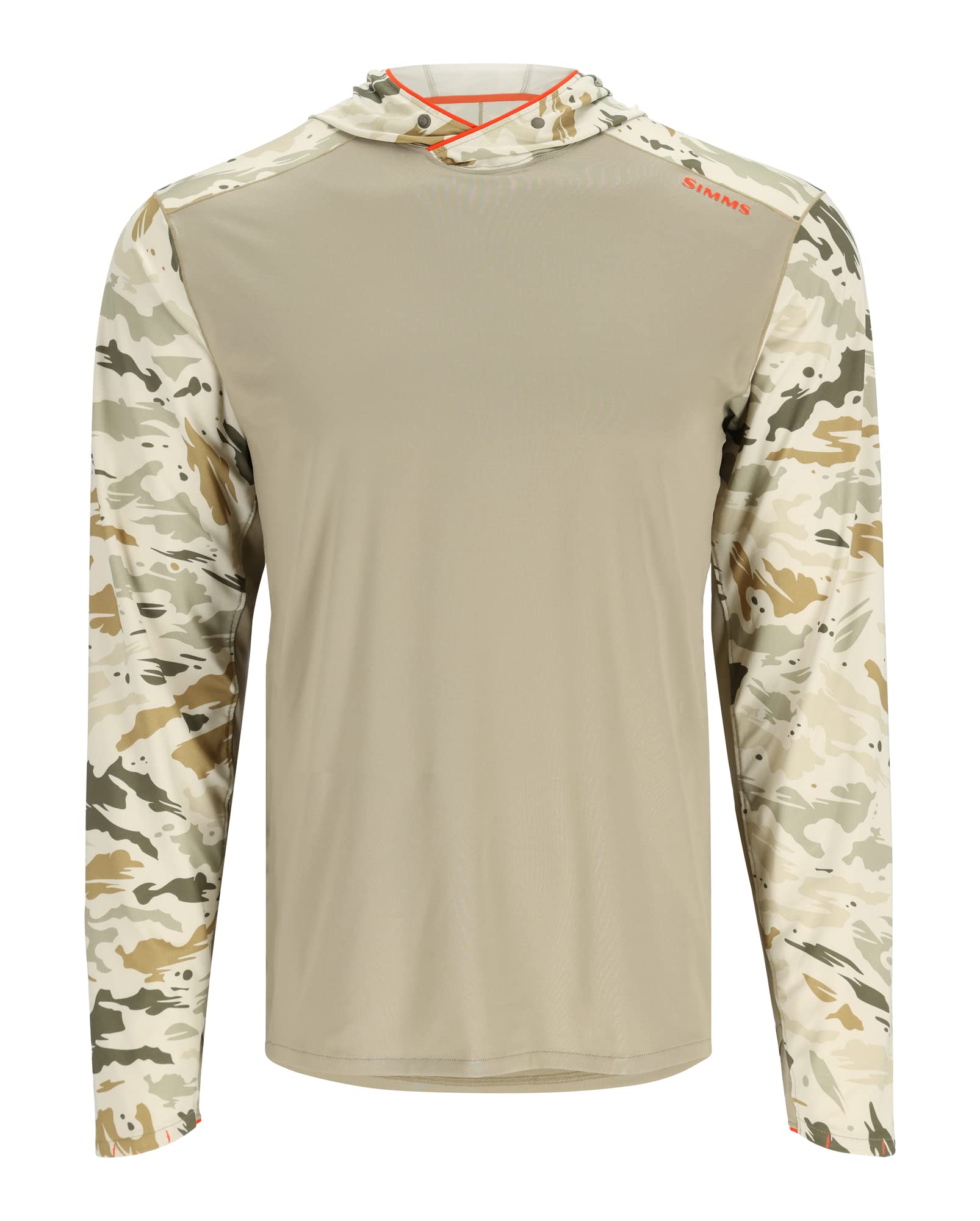 Simms SolarFlex UPF 50+ Shirt - Premium Sun Protection Hoodie for Men, Lightweight, Quick-Dry, Breathable Outdoor Apparel for Men (Stone/Ghost Camo Stone, XX-Large)