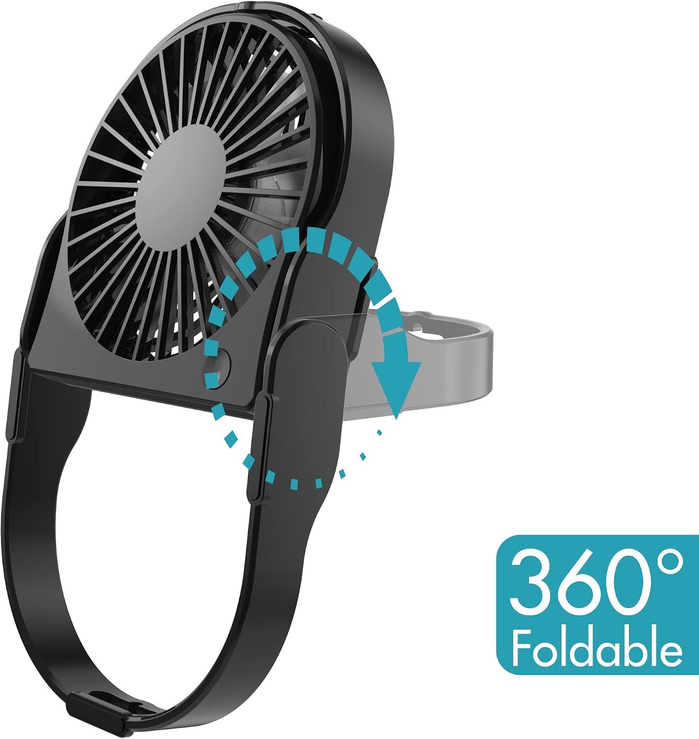 COMLIFE Small USB Desk Fan, Foldable and Powerful, Quiet Mini Table Fan for Home Office Travel, Black