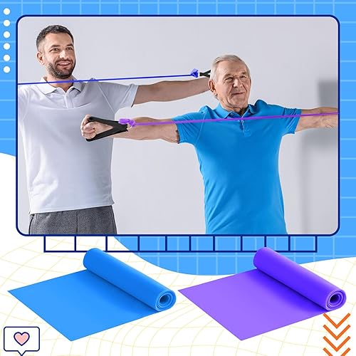 Miniatura 6 de 2 bandas de resistencia con asas, equipo de ejercicio para personas mayores, banda de terapia física, regalos para mujeres mayores, rehabilitación