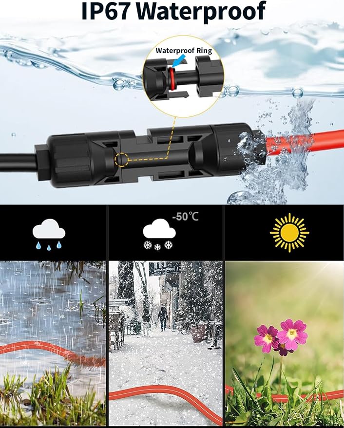 Cable de extensión solar 10AWG 15 m con conectores MC4 miniatura 5