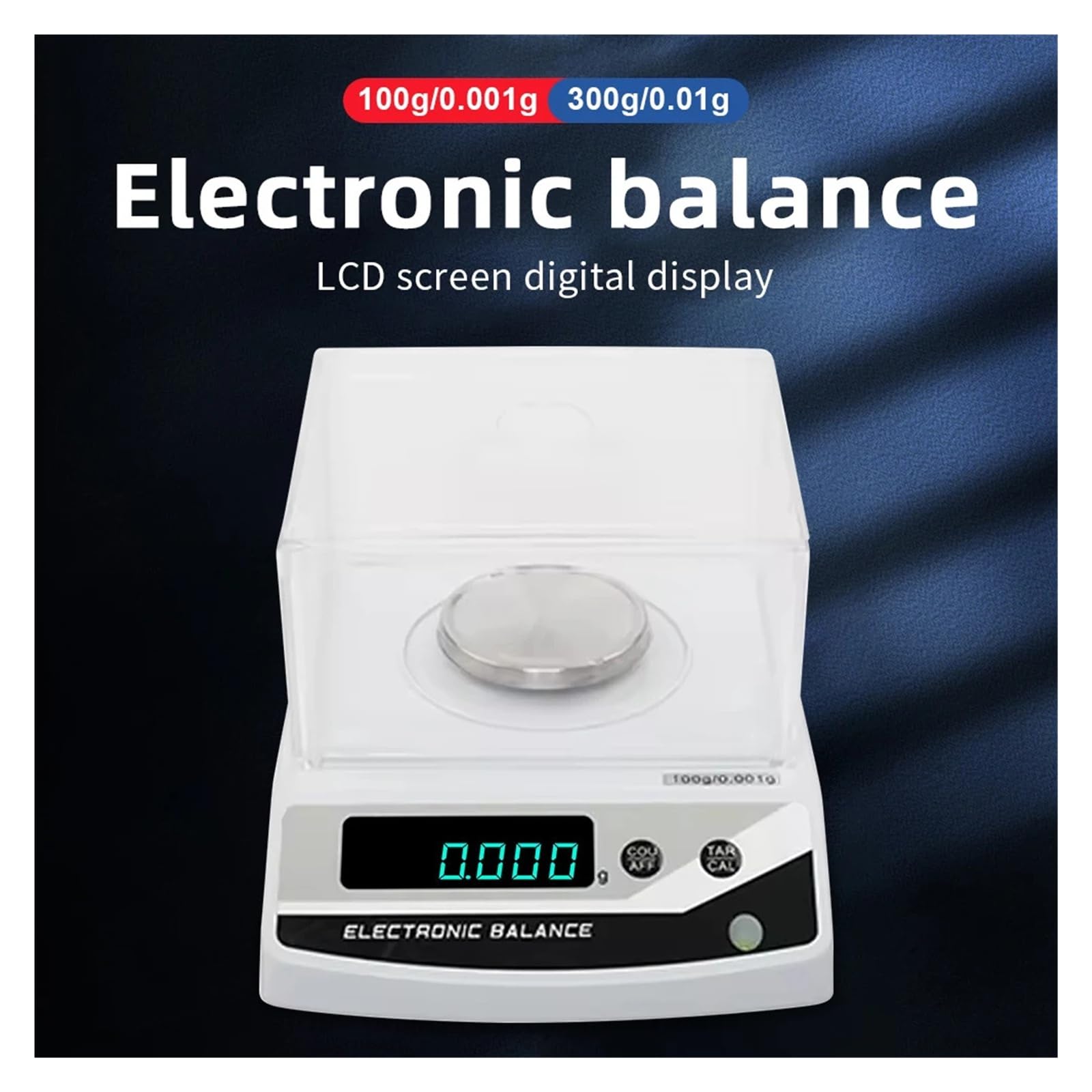 Digitale Anzeigewaage, Analysewaage, 300 g/0,01 g, 100 g/0,001 g, 600 g/0,01 g, 2 kg/0,01 g, mit winddichter Abdeckung Schnelle Reaktion(100g 0.001g)