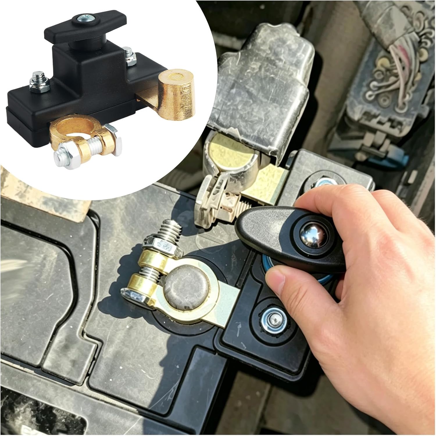 Car Battery Disconnect Switch,Quick Disconnect Battery Cut Off Switch 12V with No Complex Wiring,Universal 100A Batteries Kill Switches for Batteries Protection Car,Marine,RV