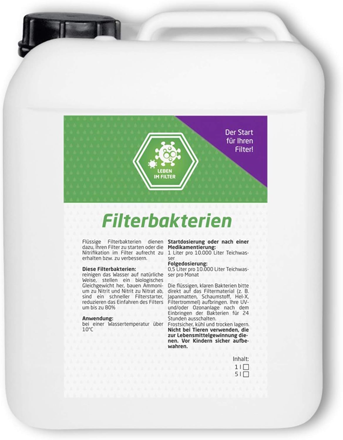 Koi Company Filter bacteria • Biological pond filter bacteria 5 litres