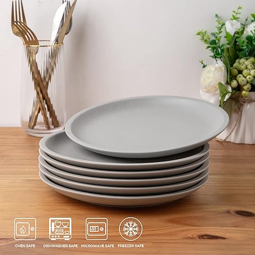 Miniatura 2 de GBHOME Juego de vajilla de cerámica, platos y cuencos de cerámica hechos a mano moteados, altamente resistentes a las astillas y a los arañazos,