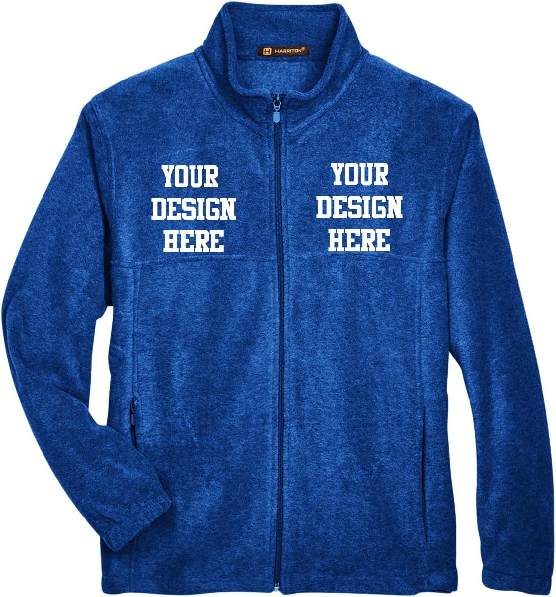 INK STITCH Men M990 Custom Stitching Logo Text Design Your Own Fleece Full Zip Jackets - Multicolors